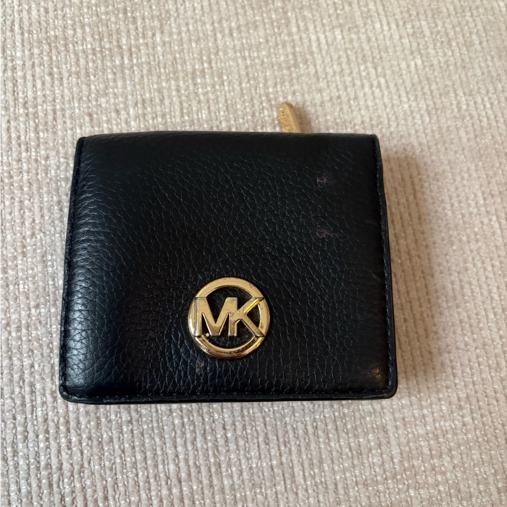 Michael Kors Black Wallet with Gold Logo